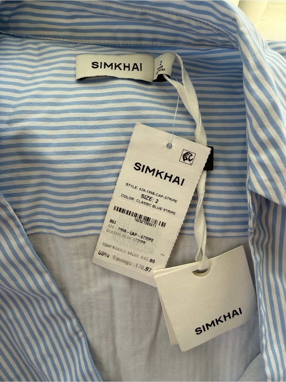 SIMKHAI
Briar wrap-effect striped cotton-blend poplin maxi shirt dress - Picture 5 of 7